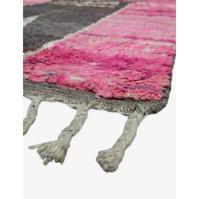 Fuchsia Pink Wool Moroccan Rug - 8.2 X 5.1 Ft For Sale - Image 4 of 6