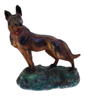 Vintage Chalkware German Shepherd Dog Figure