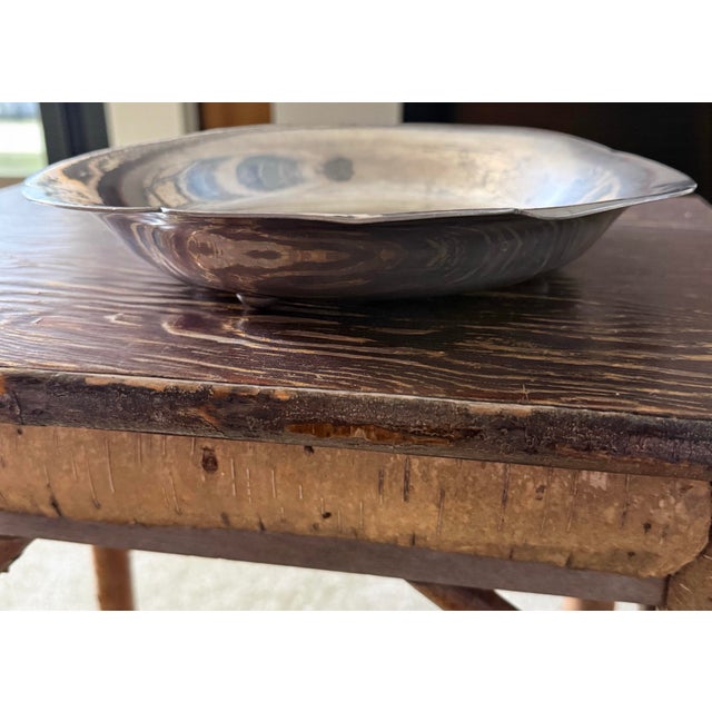 1950s Mid-Century Danish Pewter Bowl by Ernst (Einar) Dragsted, Hand-Hammered Scandinavian Modern, Denmark C. 1950s For Sale - Image 5 of 9