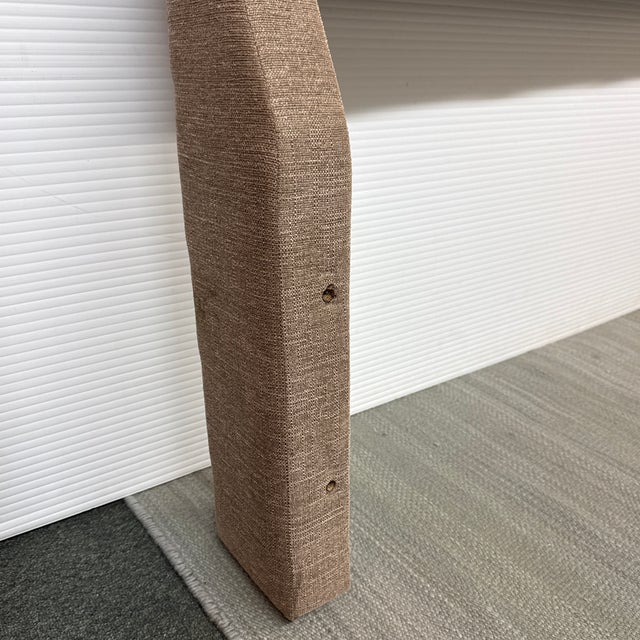 Standard King Size Taupe Woven Channel Tufted Headboard For Sale - Image 4 of 11