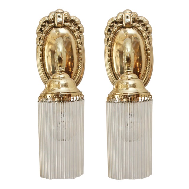 Antique Art Nouveau Wall Lamps, 1890s, Set of 2 For Sale