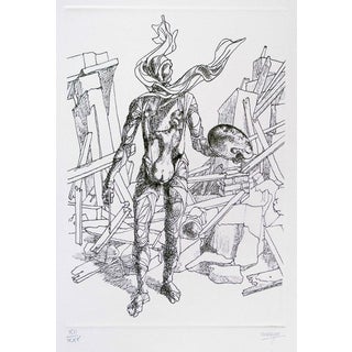 Mayo, The Painter, Nude, Etching, 1970s For Sale