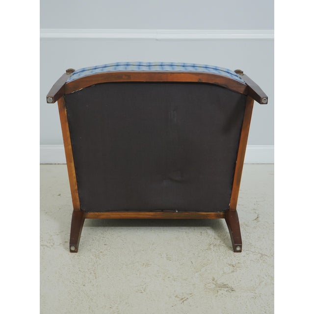 Baker French Empire Style Blue Upholstered Bergère Chair For Sale - Image 17 of 18
