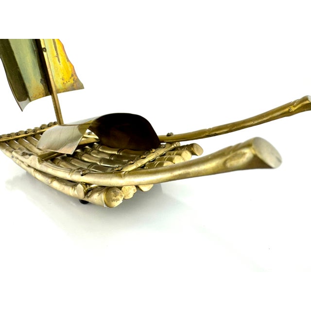 Mid-Century Brass Asian-Style Sailboat For Sale - Image 10 of 12