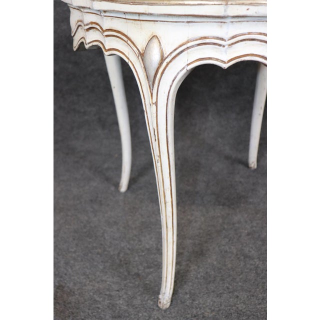 Pair French Louis XV Style Parcel Gilt Distressed Mirror Top End Tables For Sale - Image 11 of 11