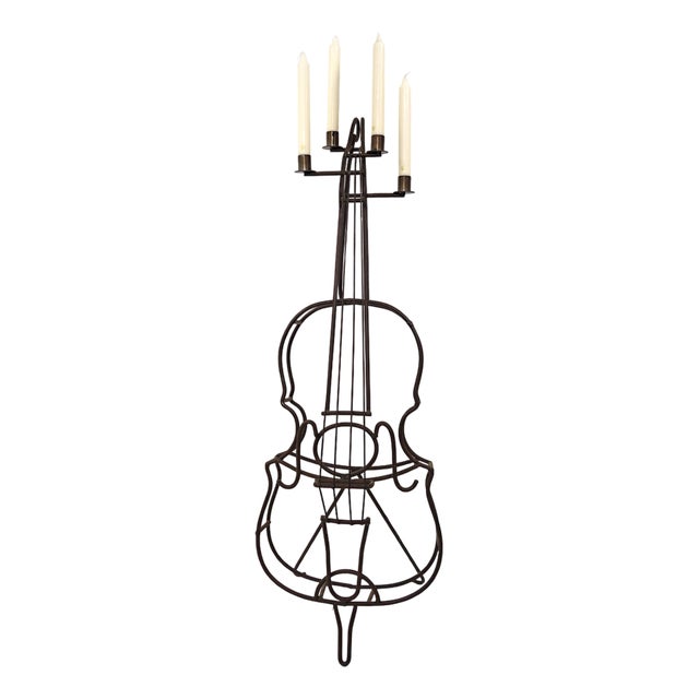 Large Mid-Century Modern Wire Steel Candleholder For Sale