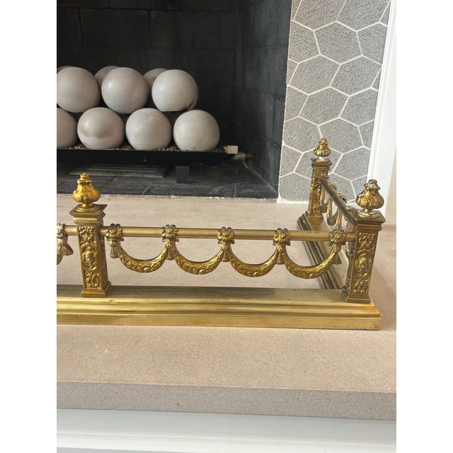 Brass Neoclassical Style Brass Antique Fender For Sale - Image 8 of 12