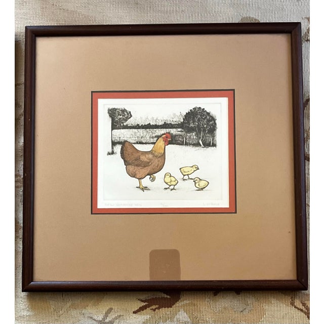 Vintage Original Hand Tinted Etchings by Lucius DuBose, a Pair For Sale - Image 4 of 12