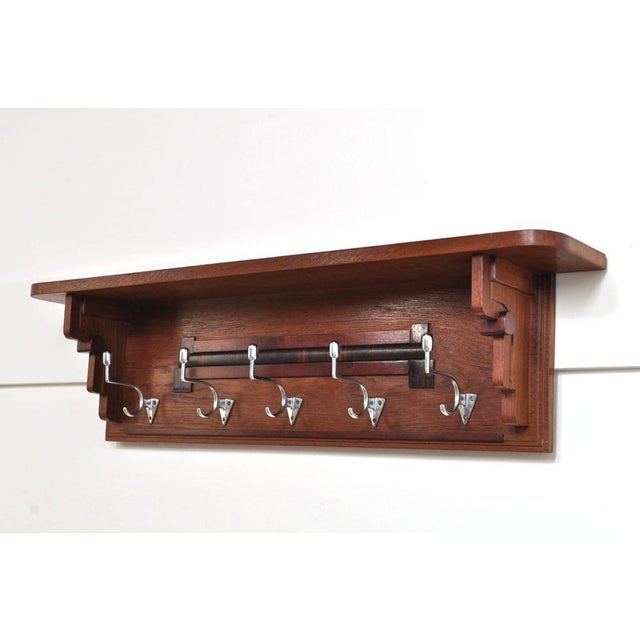 Wood Art Deco Coat Rack in Oak, 1930s For Sale - Image 7 of 11