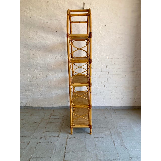 Vintage Italian Wicker and Rattan Shelving Unit, 1970s For Sale - Image 6 of 15