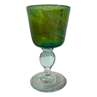 Green Wine Glass, 1974 For Sale