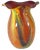 Bulbous Orange Marbled Flared Lip Art Glass Vase For Sale - Image 13 of 16