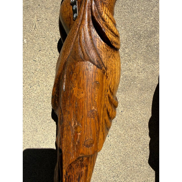 Wood Late 19th Century Substantial Pair of French Carved Oak Cherubs Figures For Sale - Image 7 of 11
