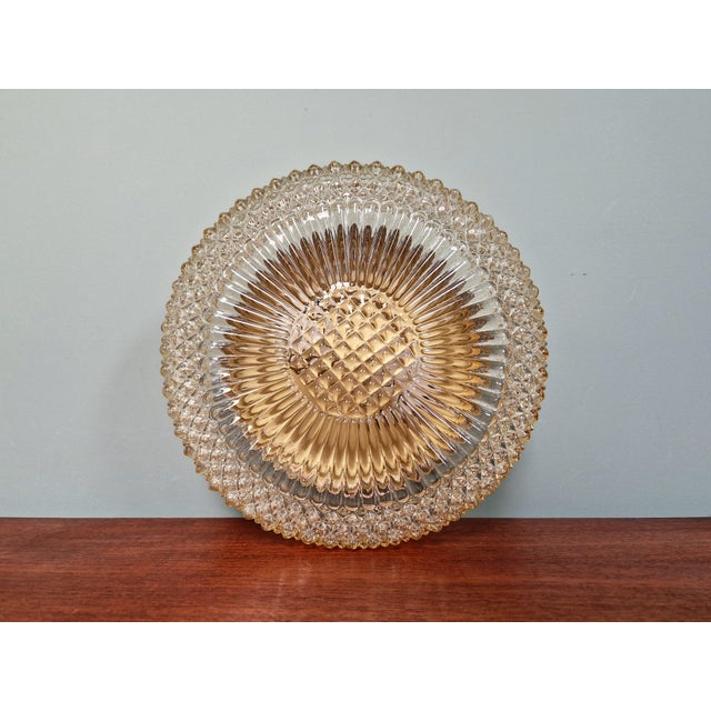 Metal Amber Crystal and Gilt Metal Ceiling Light from Glashütte Limburg, 1970 For Sale - Image 7 of 17