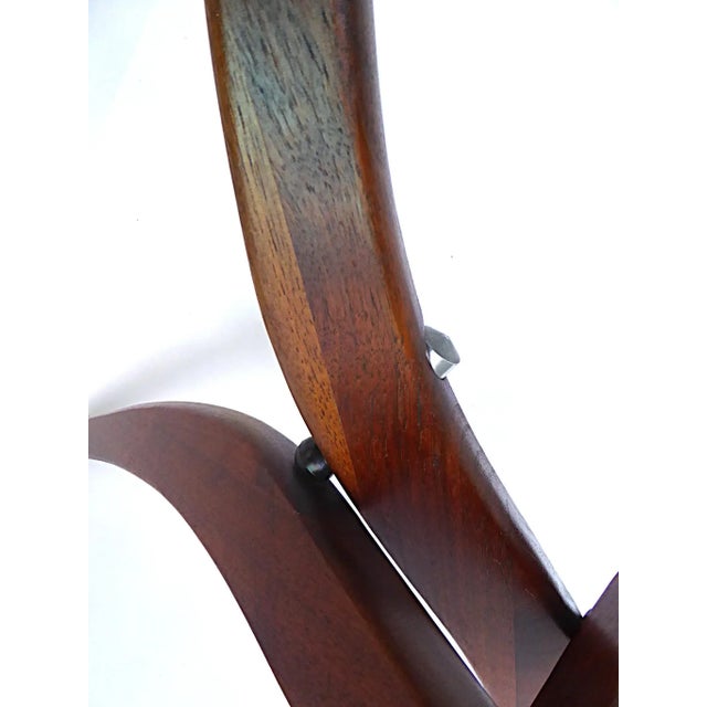 1960s Mid Century Modern Walnut Three-Leg Side Table Attributed to Forest Wilson For Sale - Image 14 of 15