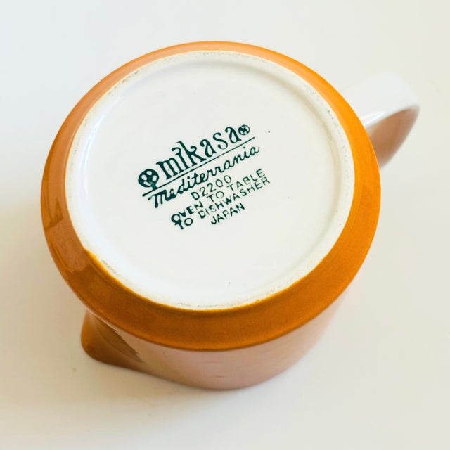 Ceramic Mid Century Mikasa Mediterrania Orange and White Creamer Pitcher For Sale - Image 7 of 7