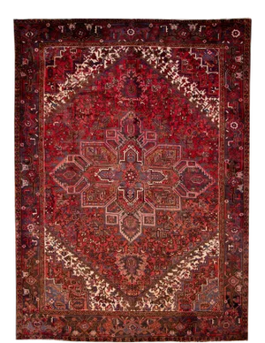 Vintage Persian Heriz Handmade Wool Rug, 7'3" X 9'10"