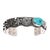 Contemporary 6.5" Alex Sanchez Navajo sterling petroglyph cuff bracelet with turquoise For Sale - Image 3 of 10