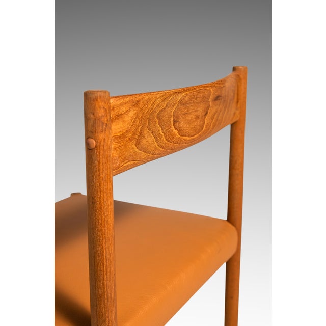 Set of Four (4) Restored Mid-Century Danish Modern Dining Chairs in Teak & Leather Attributed to Poul M. Volther for Frem Røjle, Demark, C. 1960's For Sale - Image 13 of 18