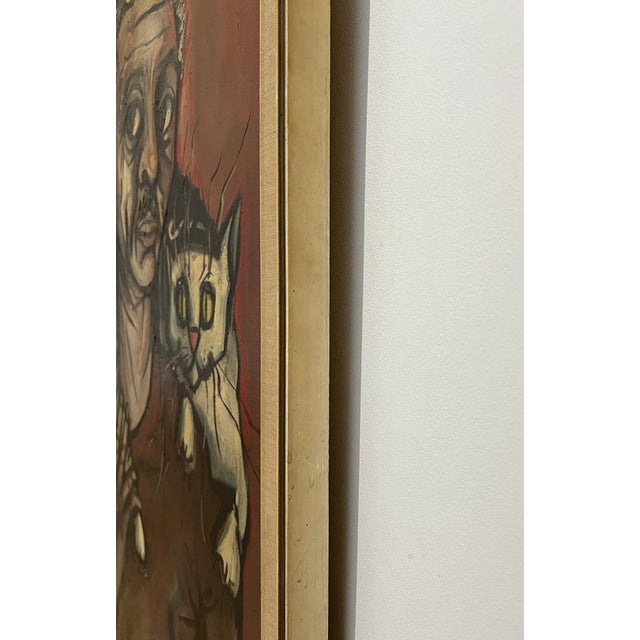 William Goliasch, L'Homme et Le Chat, Oil on Canvas, 1970s, Framed For Sale - Image 12 of 14