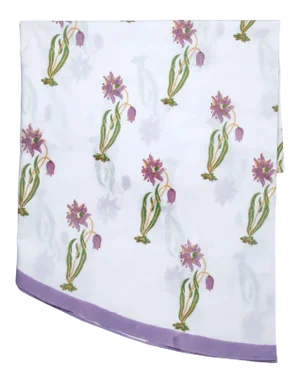 Florence Round Tablecloth, 90-inch - Lilac & Green