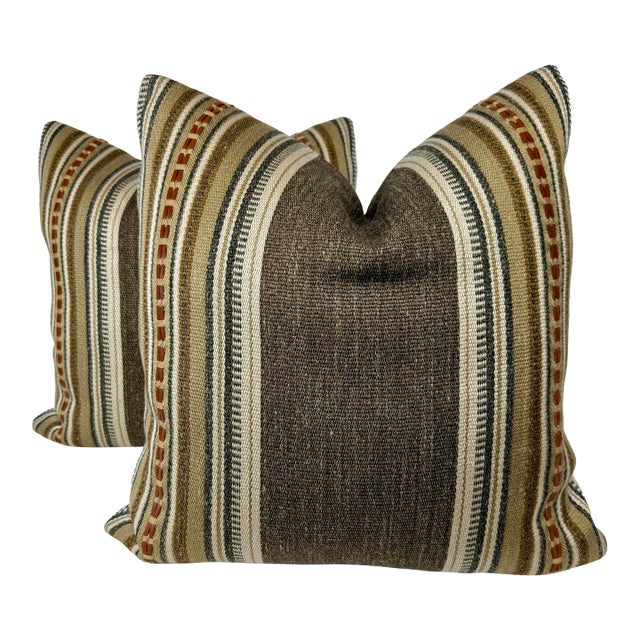 Kravet Couture "Handwork" in Shale 22" Pillows-a Pair For Sale