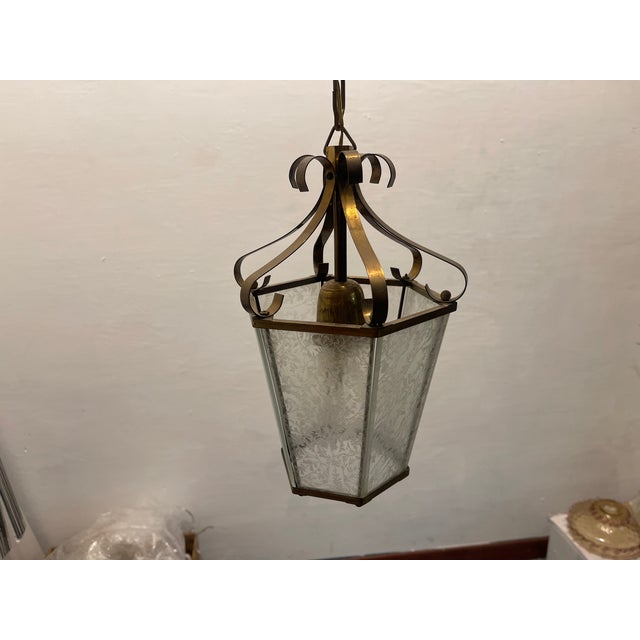 Vintage Bronze Light Pendant, 1950s For Sale - Image 8 of 12