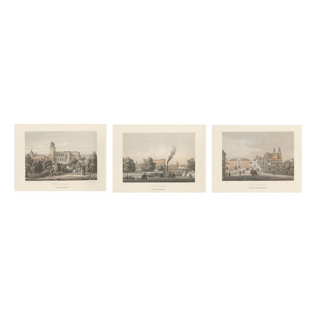 A. Nay, Uppsala City Views in Sweden, 1877, Paper, Set of 3 For Sale