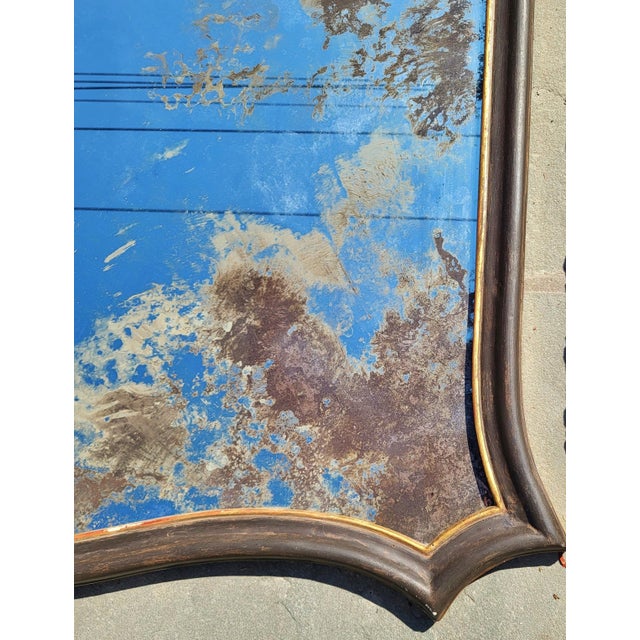 Oversized Antique Italian Renaissance Style Parcel Gilt & Carved Wall Mirror For Sale - Image 10 of 12