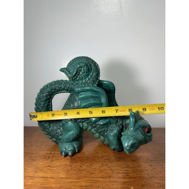 Vintage Green Dragon Figurine Fantasy Mythical Creature Statue Collectible Decor For Sale - Image 10 of 10