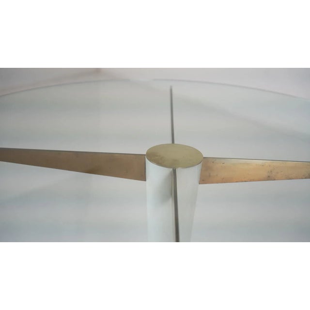 Mid-Century Modern Dining Table in Carrara Marble, Bronze and Glass, Italy, 1950s For Sale - Image 6 of 10