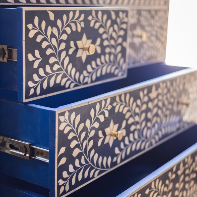 Arabesque Blue Inlay Dresser & Changing Table by House of Jaipur For Sale - Image 10 of 10