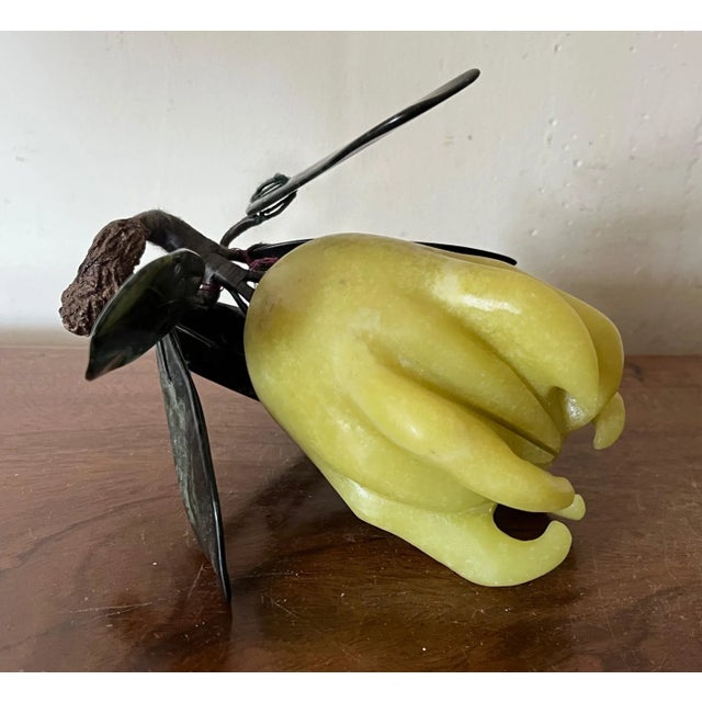 Antique 19th Century Chinese Export Carved Hard Stone Citron Altar or Temple Fruit For Sale - Image 12 of 13