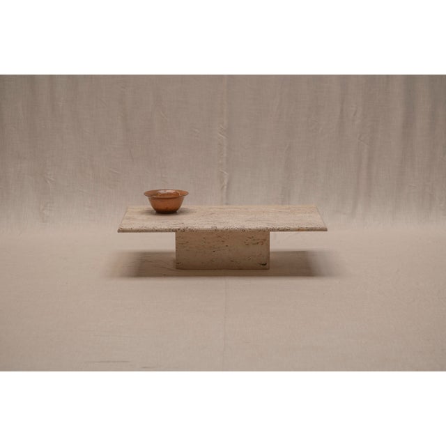 Architectural Rectangular Travertine Coffee Table, 1970s For Sale - Image 14 of 14