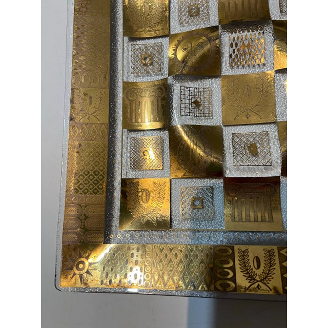 G. Briard 1950 Mid Century Modern Signed Georges Briard "Golden Celeste" Glass Serving Tray For Sale - Image 4 of 8
