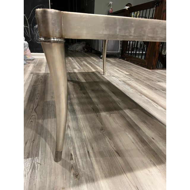 Ferguson Copeland Silver Leaf Coffee Table With Curved Sabre Legs For Sale - Image 11 of 15