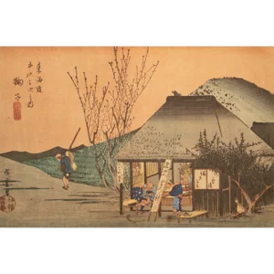 1960 After Hiroshige "The 53 Stations of Tokaido Road: 20th Station" French Ukiyo-E Print