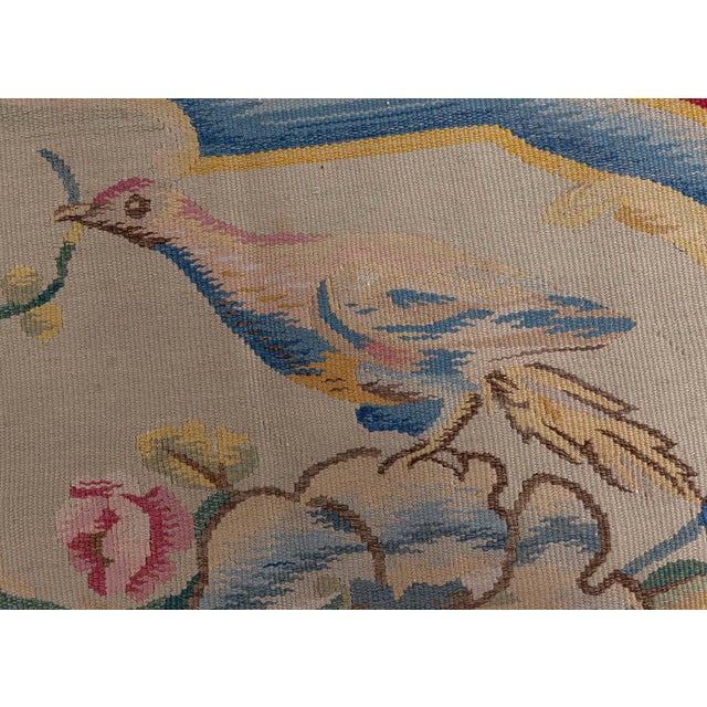 1980s French Aubusson Wool Rug by Galerie Chevalier  Garden of Eden For Sale - Image 5 of 9