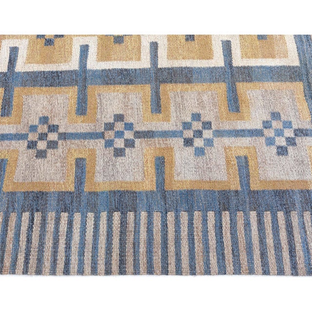 Mid-Century Modern Doris Leslie Blau Vintage Swedish Flat Weave Rug For Sale - Image 3 of 9