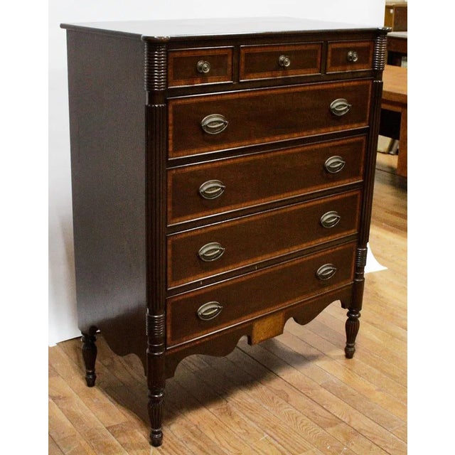 1920s Kittinger Mahogany 5-Drawer Chest of Drawers For Sale - Image 4 of 5