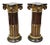 Mid 20th Century Italian Classical Carved Polychrome Gold Gilt Corinthian Column Pedestals - Pair For Sale