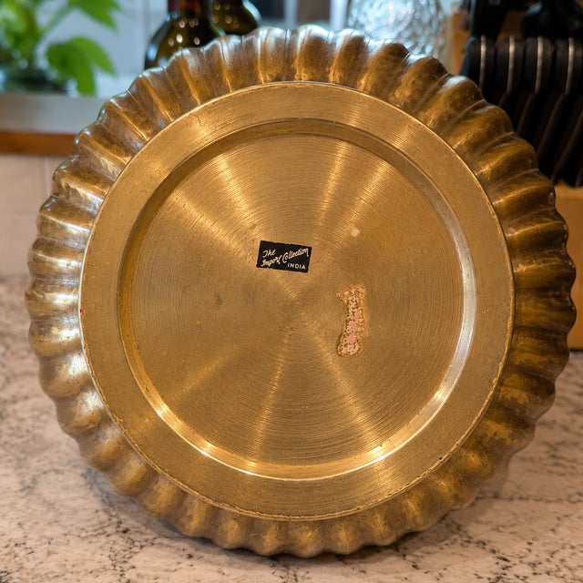 Large Vintage Solid Brass Fluted Cachepot Planter For Sale In Buffalo - Image 6 of 7