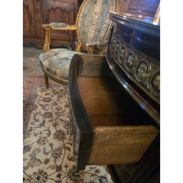 Late 19th Century French Louis XVI Revival Demilune Commode With Bronze Ormolu For Sale In New Orleans - Image 6 of 7