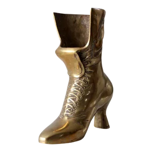 Mid-Century Brass Victorian Boot Vase