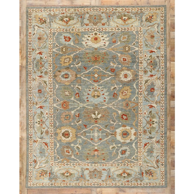 Blue Persian Sultanabad Rug - 08'02 X 10'0 For Sale - Image 9 of 9