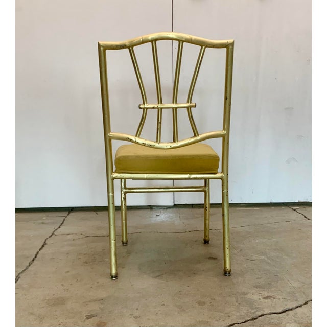 Gold A Pair of Late 20th Century Faux Bamboo Gold Banquet Dining Chairs by Shelby Williams For Sale - Image 8 of 17