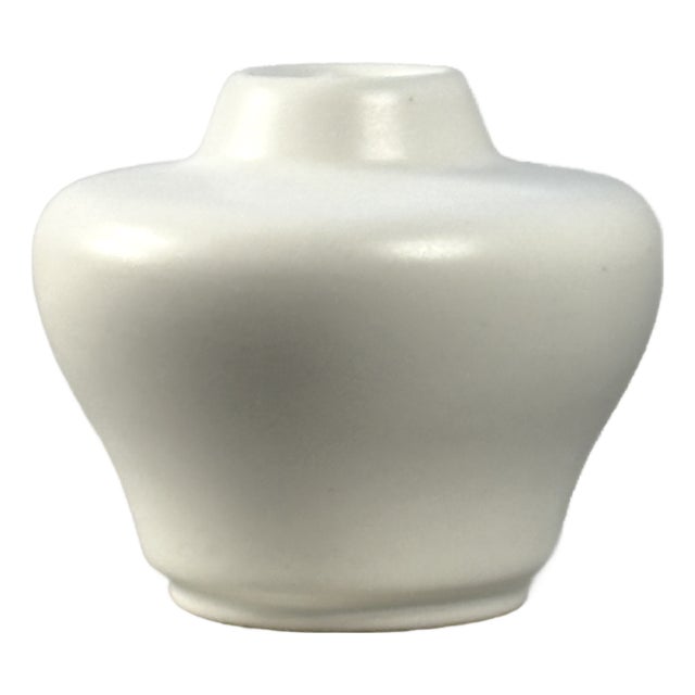 Small Ceramic Vase in White by Jan Bontjes Van Beek for Dr. Ing. Alfred Ungewiss, Germany, 1960s For Sale