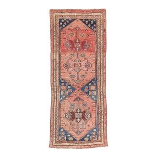 Late 19th Century Antique Pink Persian Kurdish Rug Runner - 03'01 X 07'08 For Sale