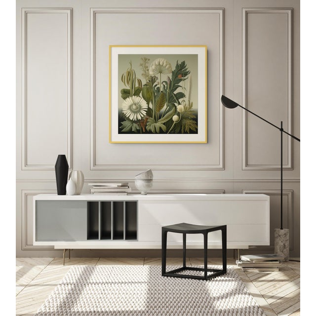 This fine art print reproduces a beautifully detailed 19th-century botanical illustration depicting an elegant arrangement...