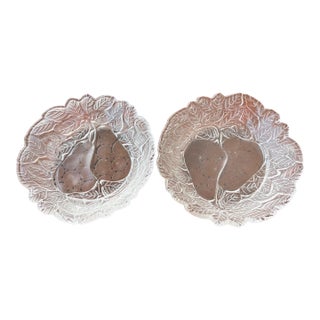 Vintage Modern Indiana Glass Style Bowls With Embosed Avocados - a Pair For Sale